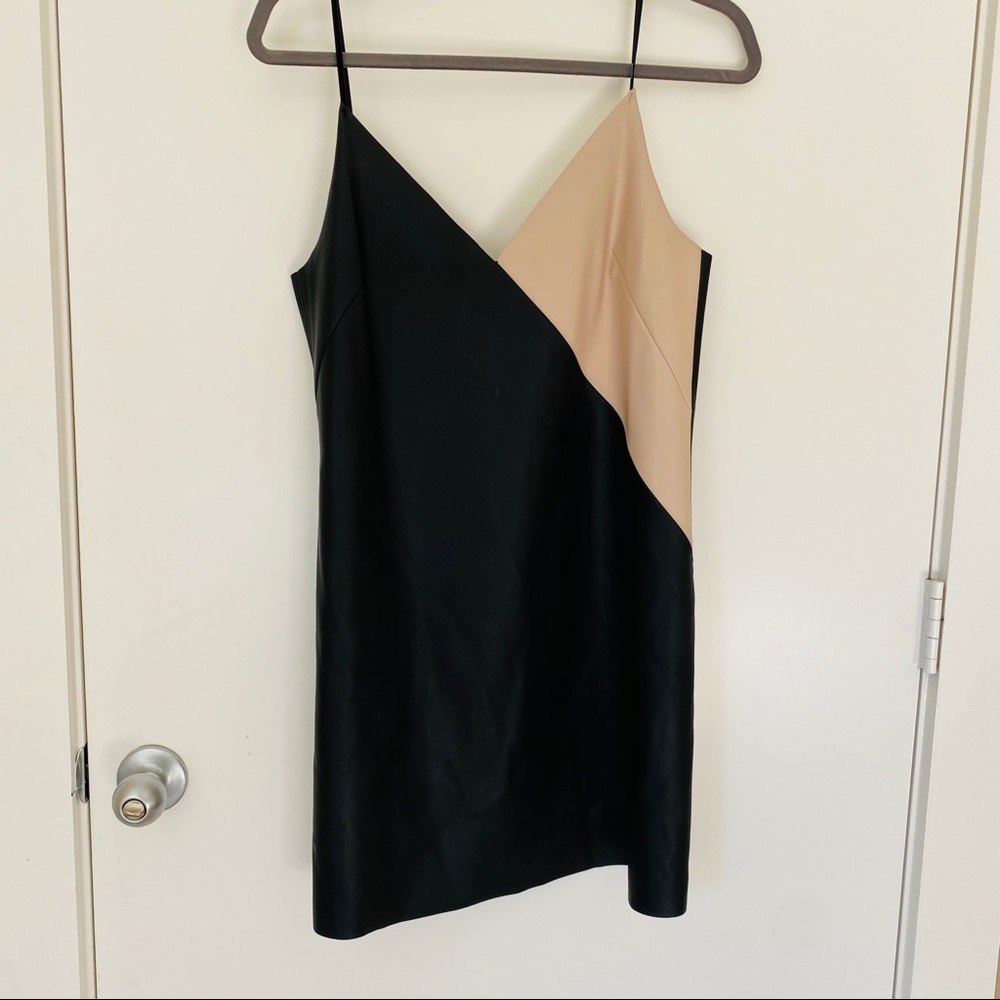 Leather mini dress